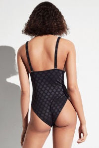 Costum de baie fără sârmă, din material structurat cu buline în relief, Gisela 2/30002 - Img 4