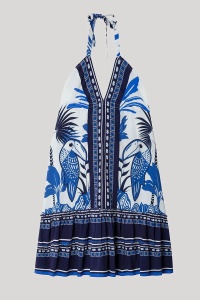 Rochie scurtă plajă cu imprimeu tucan, din 100% vâscoză, Gisela 2/40031 - Img 5
