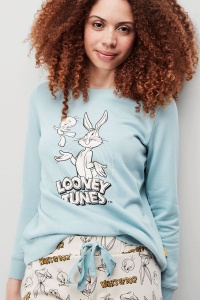 Set pijama damă, 2 piese, cu print Looney Tunes, Gisela 2/20100 - Img 2