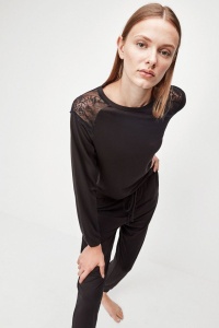Set pijama damă, 2 piese, din vâscoză și detaliu dantelă, Gisela 2/20069 - Img 4