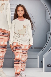 Set pijama pentru fete, 2 piese, din polar fleece elastic, Gisela 2/20094
