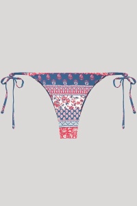 Slip de baie reversibil cu șnururi laterale și imprimeu etnic, Gisela 2/30224 - Img 5