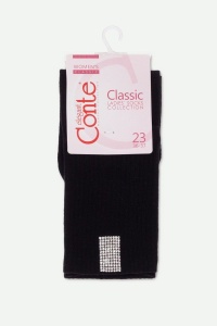 Șosete damă din bumbac cu decor strasuri, Conte Classic 419 - Img 6