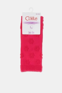Șosete flaușate cu model 3D, floare în relief , Conte Elegant Comfort 548 - Img 13