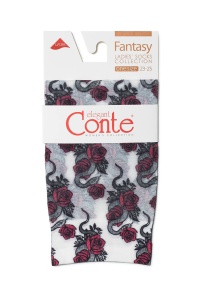 Șosete haioase cu model trandafiri, Conte Fantasy 213 - Img 3