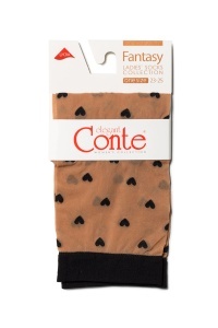 Șosete poliamidă cu model inimioare, Conte Fantasy 19C-111CP - Img 5