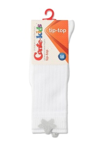 Șosete subțiri 3/4, din bumbac, cu model stea lurex, Conte Kids Tip-Top 047 - Img 2