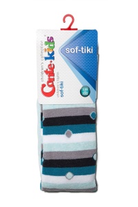 Ciorapi copii din bumbac flaușați cu model buline și dungi, Conte Kids Sof-Tiki 397 - Img 3