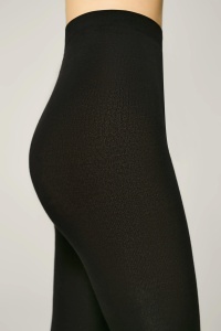 Colanți groși de bumbac cu 3D Lycra, Conte Elegant Cotton 300 Den Lateral