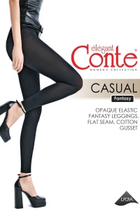 Colanți opaci cu model în dungi fine (ribbed), Conte Fantasy Casual 100 Den - Img 15