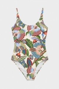 Costum de baie întreg, plus size, cupe fixe și fără arcuri, din material piqué, Gisela 2/30381