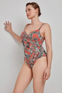 Costum de baie modelator cu imprimeu floral exotic, Gisela 2/30199 - Img 2