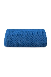 Prosop baie din 100% bumbac premium, model Zig-Zag, 550g-m2, 50x100cm, Esli blue
