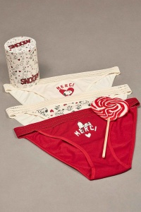 Set chiloți din bumbac, 3 bucăți, cu print Snoopy, Gisela 2/5249 - Img 2