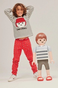 Set pijama unisex pentru copii, 2 piese, cu print Playmobil, Gisela 2/2011 - Img 2
