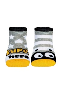 Șosete copii haioase Super Erou din bumbac, Funny Legs 283 - Img 3
