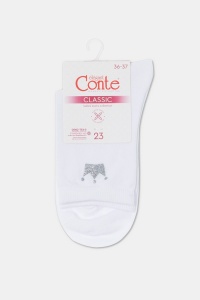 Șosete damă din bumbac cu imprimeu din sclipici Queen, Conte Classic 430 - Img 6
