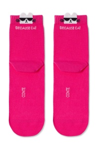 Șosete damă din bumbac cu picot "Because Cat", Classic 250 - Img 3