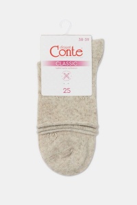 Șosete damă din bumbac și in, cu model inimă, Conte Classic 542 - Img 7