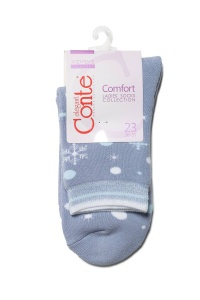 Șosete flaușate cu model fulgi și buline, Conte Elegant Comfort 197 - Img 6