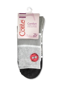 Șosete flaușate cu model gradient în dungi, Conte Elegant Comfort 212 - Img 5