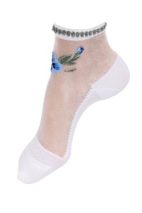 Șosete Poliamidă 1/2 cu model floral și picot lurex, Fantasy 138 - Img 2