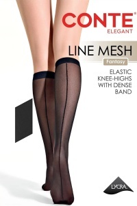 Șosete poliamidă 3/4 cu imitație cusătură, Conte Fantasy Line Mesh