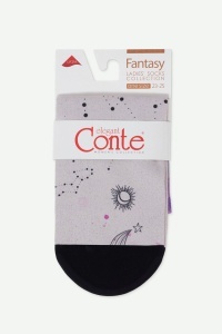 Șosete groase cu model Moon, 70 Den, Conte Fantasy 908 print ambalaj