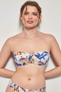 Sutien baie tip bandeau, cu imprimeu african, Gisela 2/30100 - Img 2