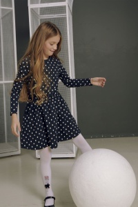 Ciorapi copii, din microfibră cu model și decor rochiță, Conte Kids Pretty 50 Den - Img 3