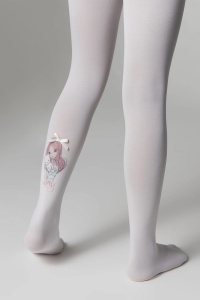 Ciorapi copii, din microfibră cu model și fundiță decor, Conte Kids Lovely 50 Den - Img 3