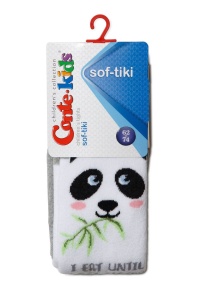 Ciorapi flaușați din bumbac cu model Panda, Conte Kids Sof-Tiki 531 - Img 3