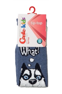 Ciorapi subțiri din bumbac cu model Husky pufos, Conte Kids Tip-Top 507 - Img 2