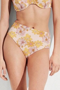 Costum baie din 2 piese cu print floral, sutien bandeau și slip cu talie înaltă, Gisela 2/30035 - Img 5