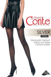 Dres cu model ajurat romburi și lurex, Conte Fantasy Silver