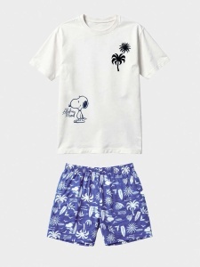Set pijama scurtă pentru bărbați, din 100% bumbac, Gisela 2/20408 - Img 4