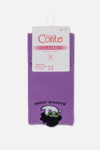 Șosete damă din bumbac cu picot "Booogie Night", Classic 539 - Img 5