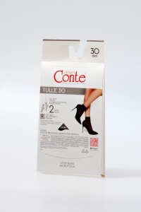 Șosete damă, scurte 1/2, Lycra, Conte Tulle 30 Den (2 perechi) - Img 3