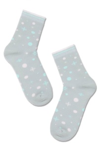 Șosete flaușate cu model fulgi și buline, Conte Elegant Comfort 197 - Img 3