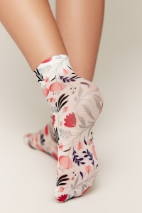 Șosete haioase 1/2 cu imprimeu «Lovely flowers», Conte Fantasy 262 - Img 2
