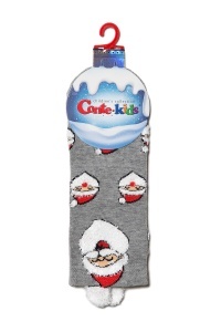 Șosete haioase bumbac, model Moș Crăciun cu pompon, Conte Kids 447 - Img 2