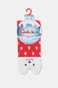 Șosete haioase copii, cu model „Urs Alb de Crăciun”, Conte Kids 909 - Img 4