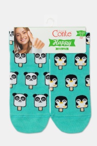 Șosete haioase din bumbac cu model Panda și Penguin, Conte Happy 372 - Img 4