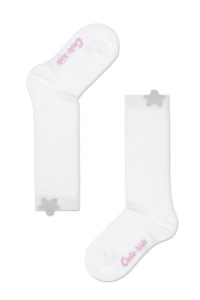 Șosete subțiri 3/4, din bumbac, cu model stea lurex, Conte Kids Tip-Top 047