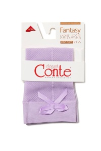 Șosete subțiri din poliamidă cu model plasă și fundiță, Conte Elegant Fantasy 18C-10CP - Img 16
