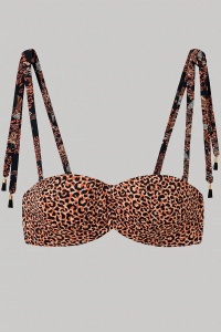 Sutien baie tip bandeau cu imprimeu leopard, Gisela 2/30192 - Img 5