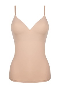 Top damă cu sutien integrat, Julimex Simple Cami Bej interior fata