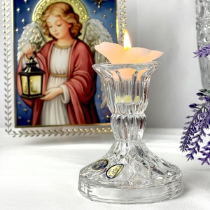 Pachet Parastas Memory 4 - Sfesnic de Cristal cu lumanare, Suport de servetele Cristal, Fata de masa - Img 2