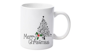 Cană personalizatǎ albă "Merry Christmas"