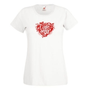 Tricou personalizat alb "love you" femei